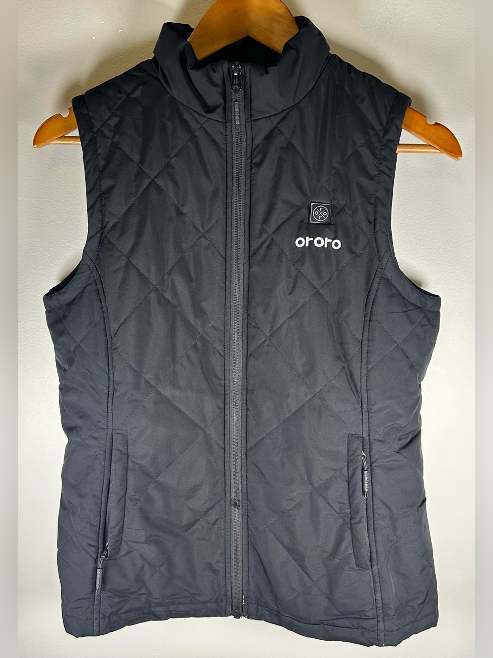 Ororo Women’s Heated Vest Size S Black Softshell Full Zip Fleece Lined Outdoor